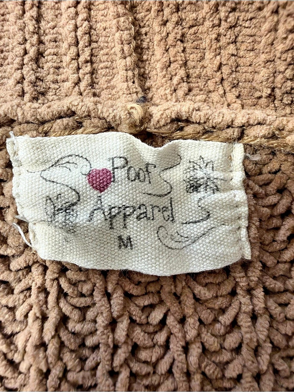 Poof Apparel Knit Open Front Cardigan in Brown Size Medium Like New - Picture 2 of 9